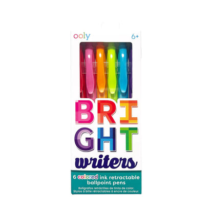 Bright Writers Colored Ink Rectractable Ballpoint Pens