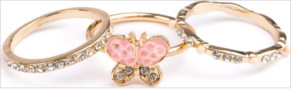 Boutique Chic Butterfly Garden Rings 3pcs