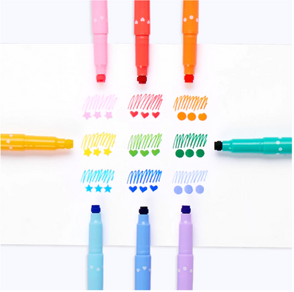Confetti Stamp Double-Ended Markers