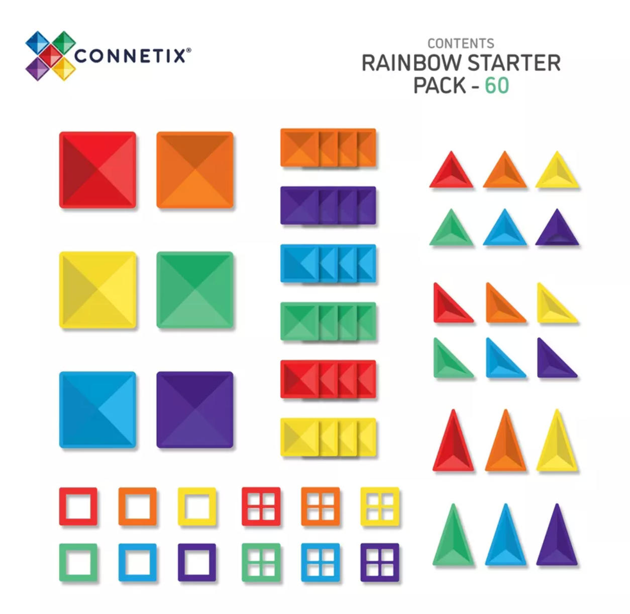 CONNETIX Rainbow Starter Pack 60 Pieces