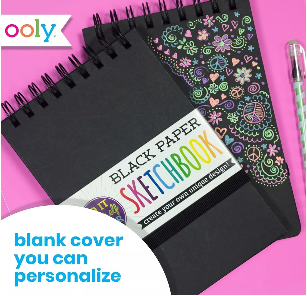DIY Cover Black Paper Sketchbook 5x7.5