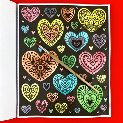 Love, Hearts and Flowers Magic Painting