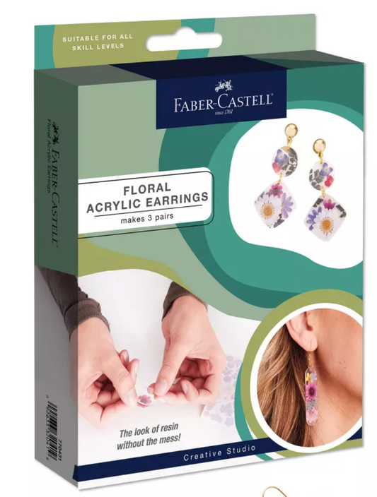 Pressed Floral Acrylic Earrings