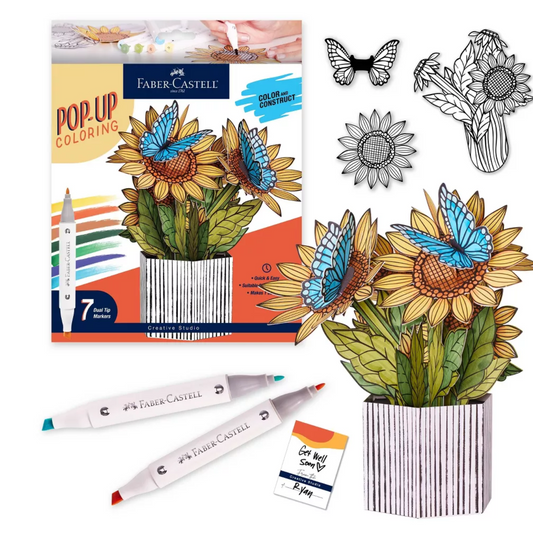 Pop Up Coloring - Sunflowers and Butterflies