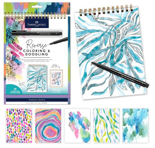 Reverse Coloring and Doodling Book - Brights Edition