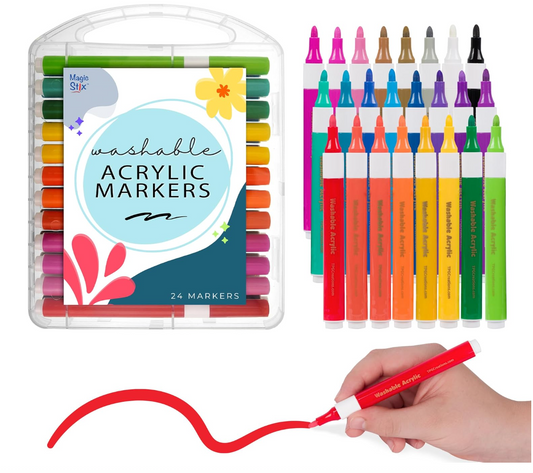 Magic Stix Washable Acrylic Markers 24 Pk.