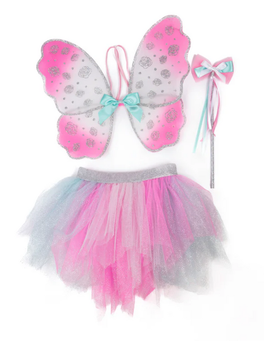 Think Mint Pink Skirt Wings & Wand, size 4-6