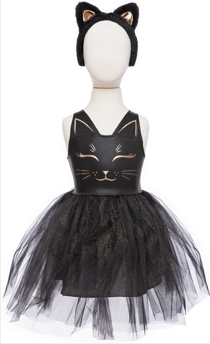 Black Cat Dress & Headpiece Size 5-6