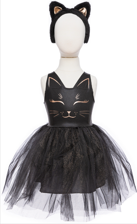 Black Cat Dress & Headpiece Size 5-6