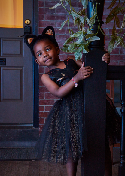 Black Cat Dress & Headpiece Size 5-6