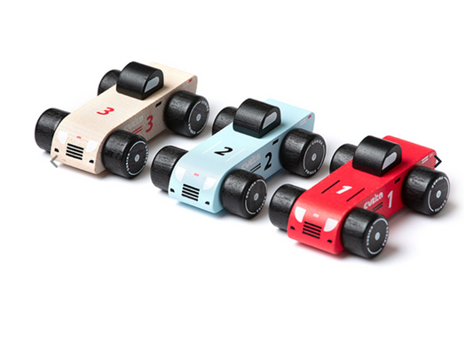 Cubika Wooden Vehicle Set - Racing Cars