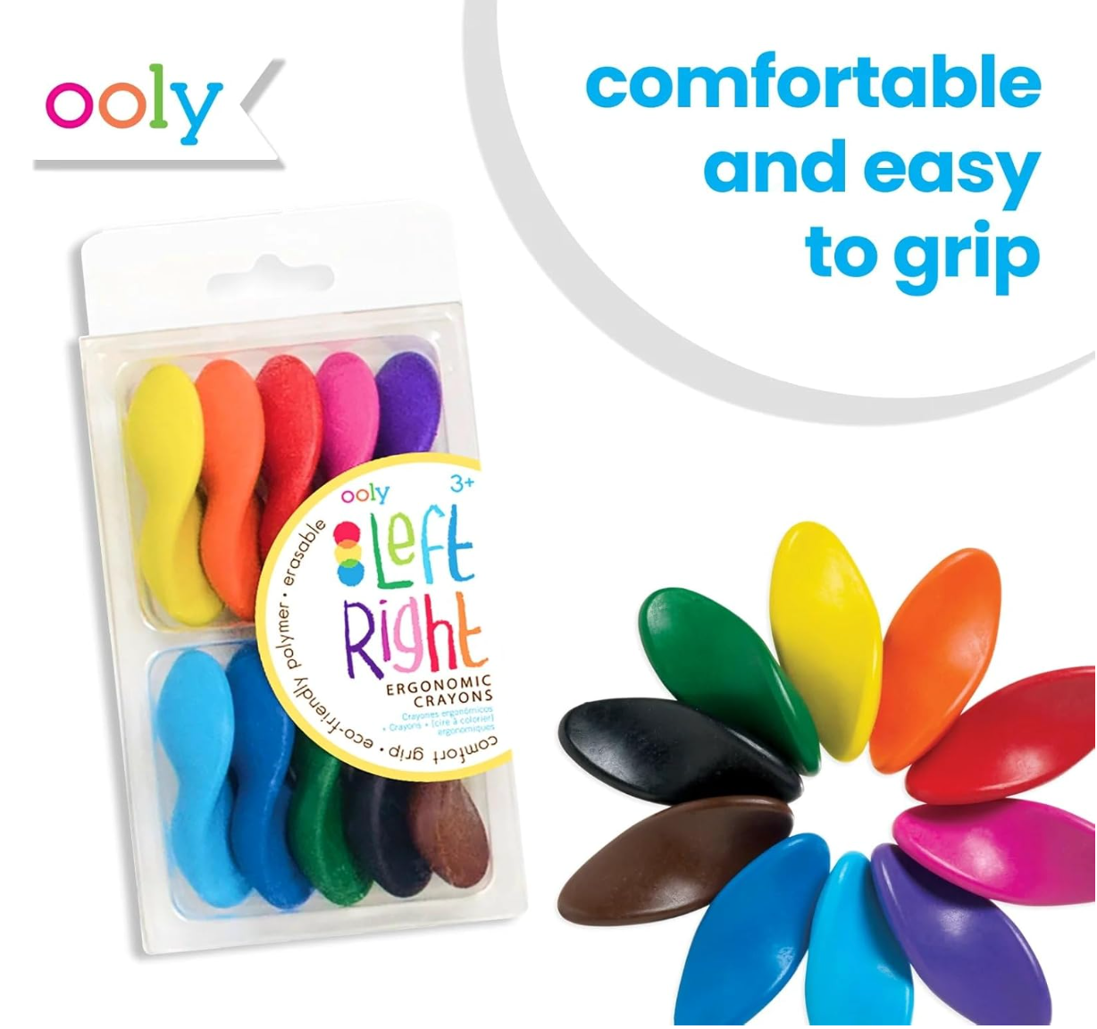 Left Right Ergonomic Crayons