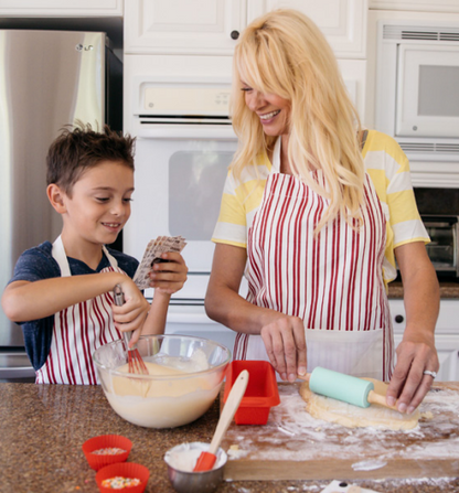 Classic Striped Deluxe Youth Apron & Oven Mitt Set