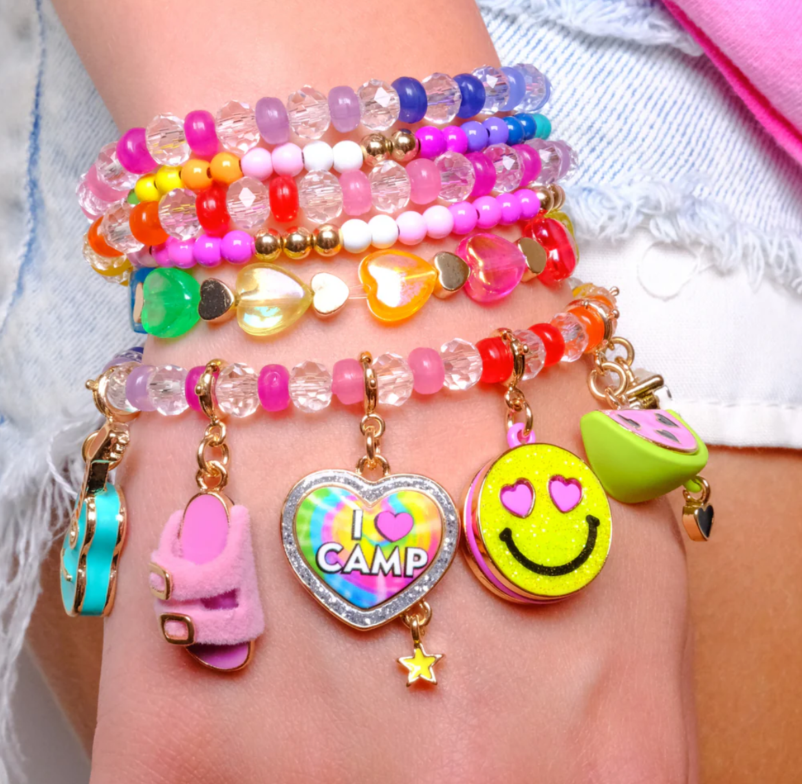 Clear Rainbow Stretch Bead Bracelet