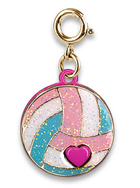 Gold Glitter Volleyball Charm