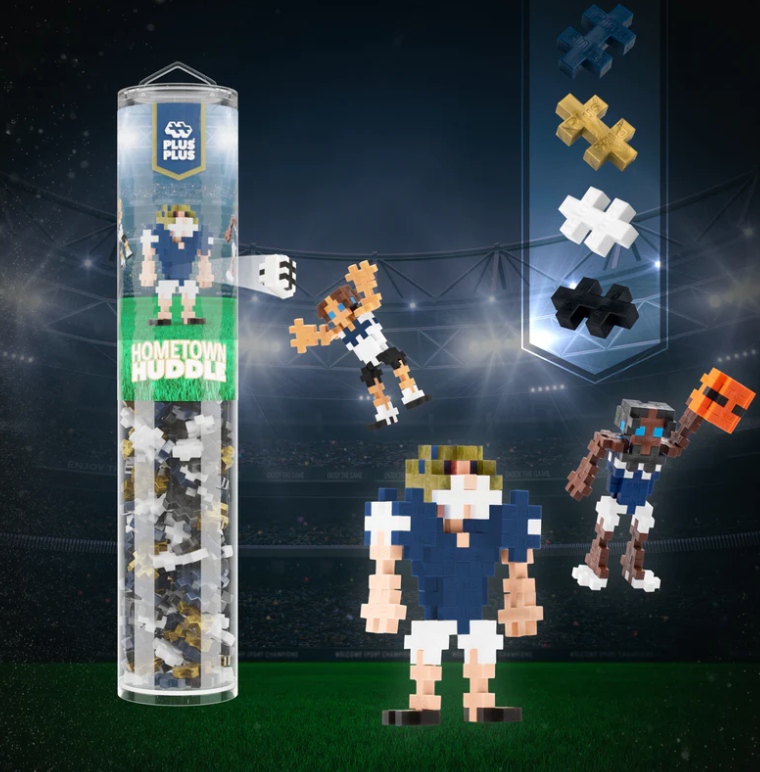 Plus Plus Hometown Huddle Tube - Navy, Gold, White & Black