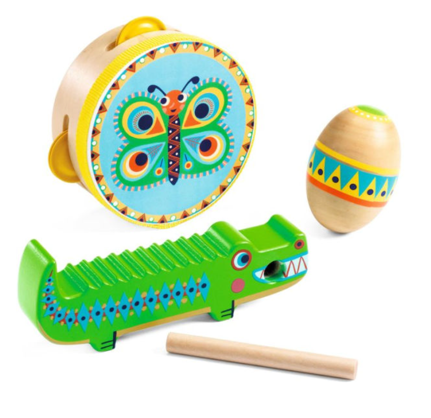 Animambo Tambourine, Maraca, and Shaker Set