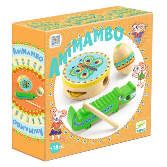 Animambo Tambourine, Maraca, and Shaker Set
