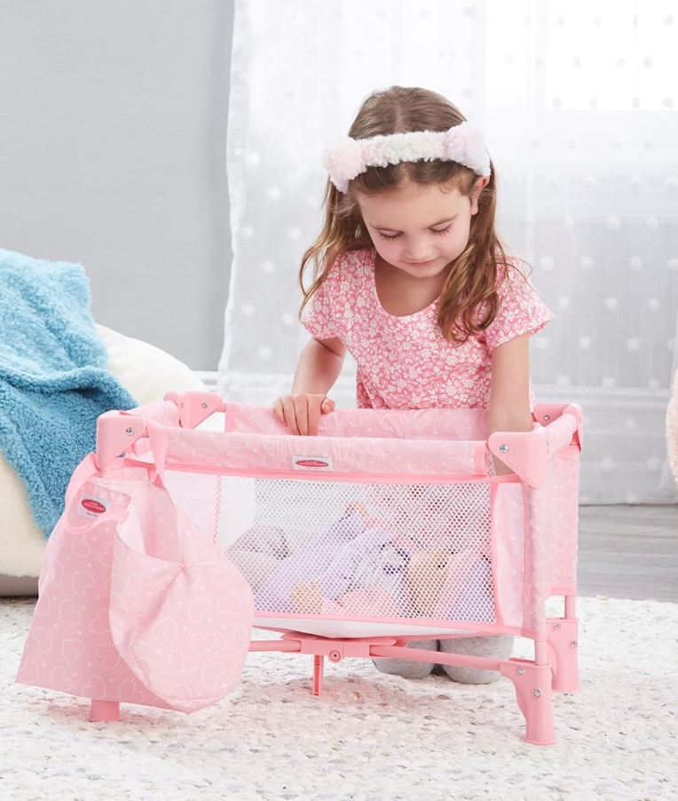 Pink Hearts Pack and Play