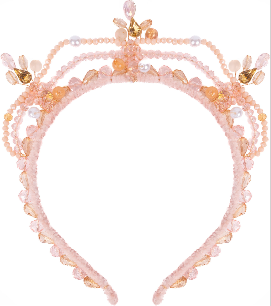 Blushing Crystals Beaded Tiara
