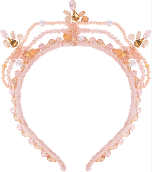 Blushing Crystals Beaded Tiara