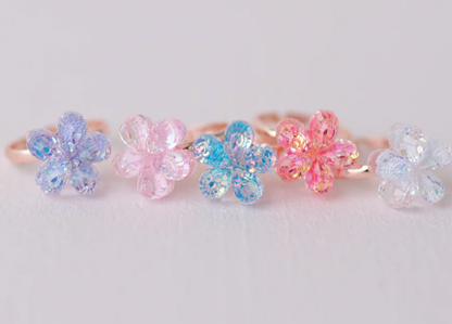 Boutique Shimmer Flower Rings 5 pc.