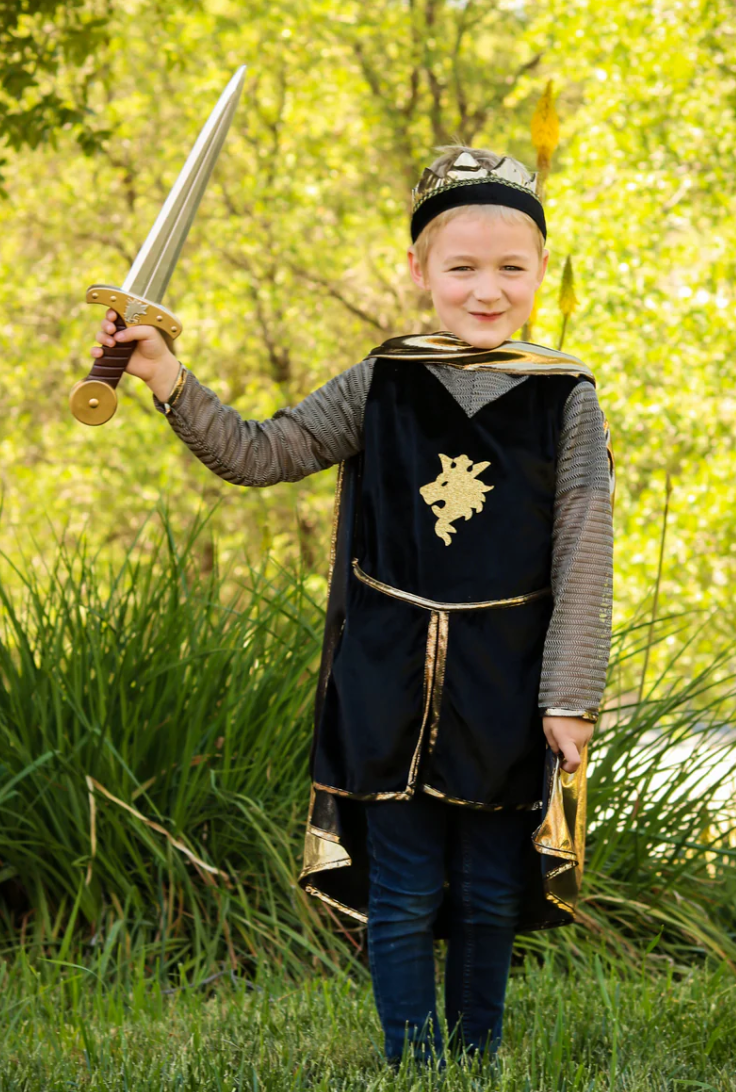 Gold Knight Tunic with Cape & Crown, Size 5-6