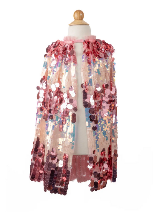 The 5th Avenue Paillette Cape - Gold/Light Pink, Size 4-6