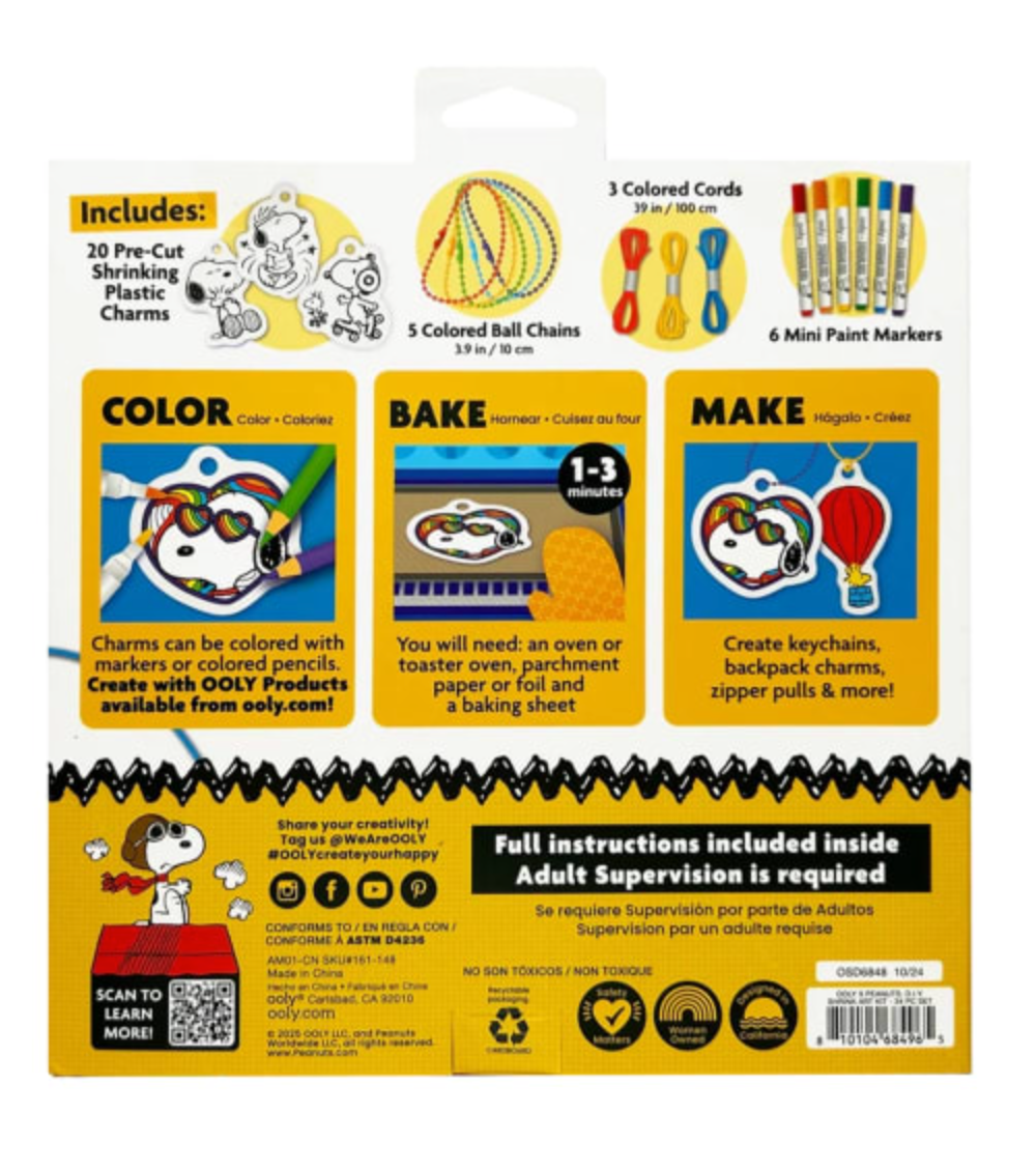 Ooly x Peanuts DIY Shrink Art Kit