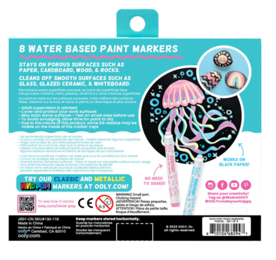 Vivid Pop! Opaque Water-Based Paint Markers - Pastel