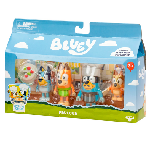 Bluey Let's Play Chef Pavlova 4-Pack Figure Set