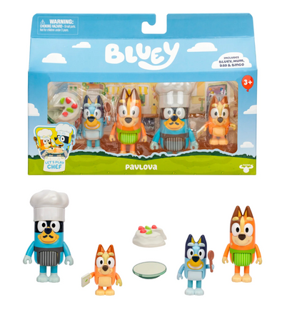 Bluey Let's Play Chef Pavlova 4-Pack Figure Set