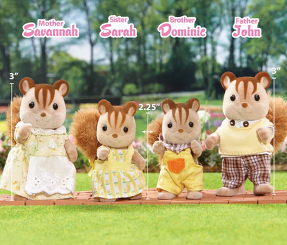 Calico Critters Walnut Squirrel Family