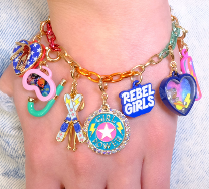 Gold Rebel Girls Girl Power Charm