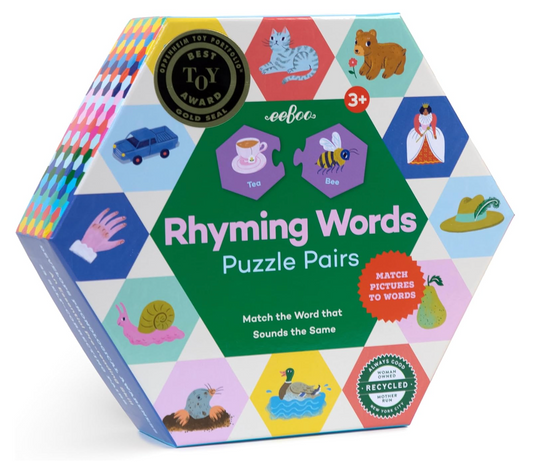 Rhyming Words Hexagon Puzzle Pairs