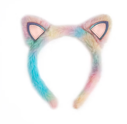 Rainbow Furry Kitty Headband