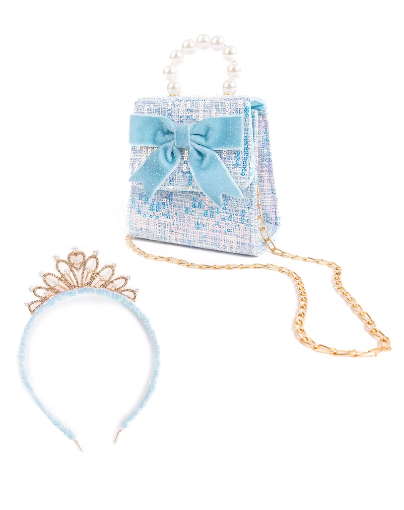 The Mademoiselle Mini Purse with Headband - Blue