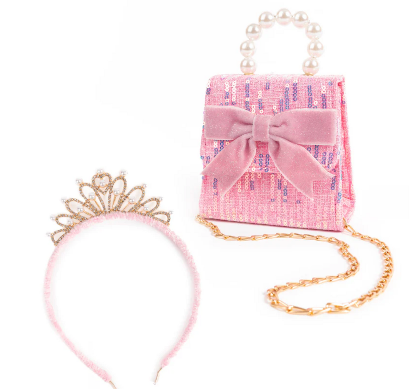 The Mademoiselle Mini Purse with Headband - Pink