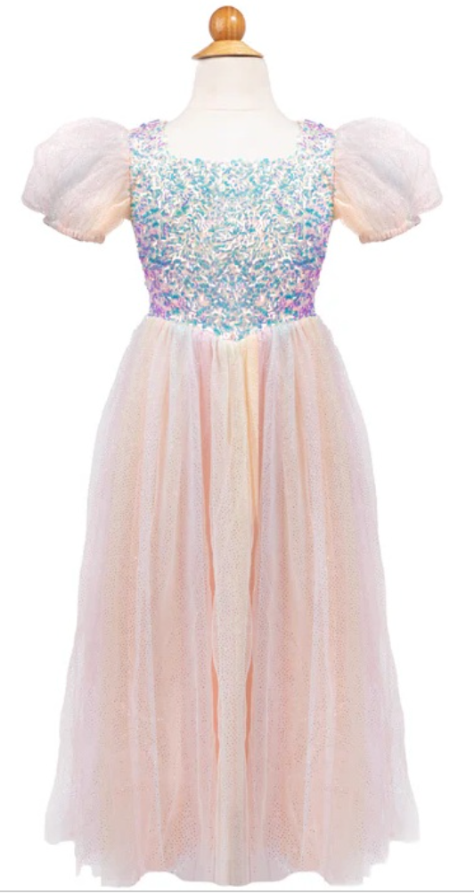 Rainbow Sherbert Sparkle Dress, Size 5-6