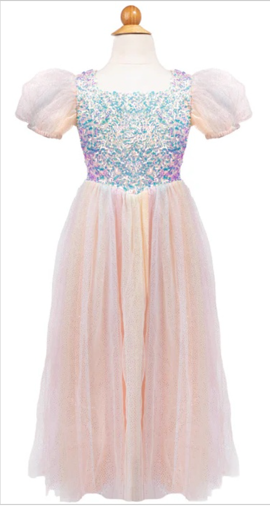 Rainbow Sherbert Sparkle Dress, Size 3-4