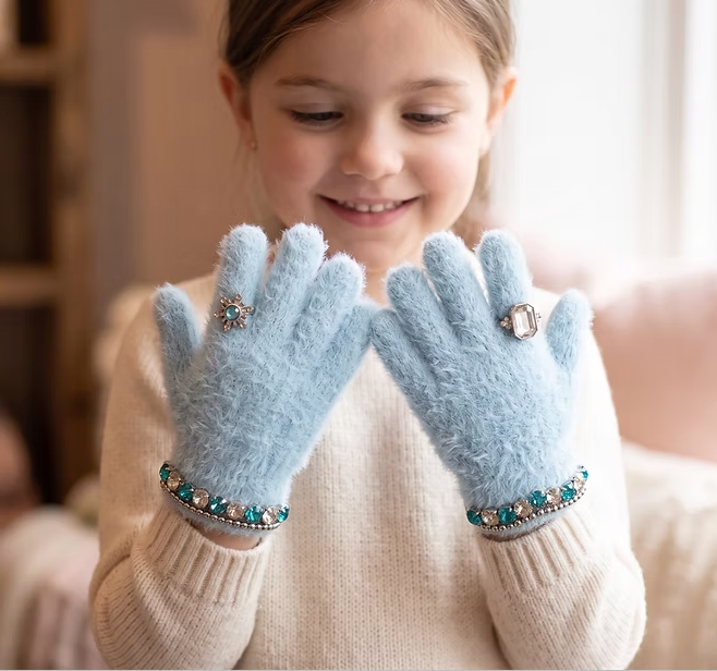 Boujee Bijou Gloves - Light Blue