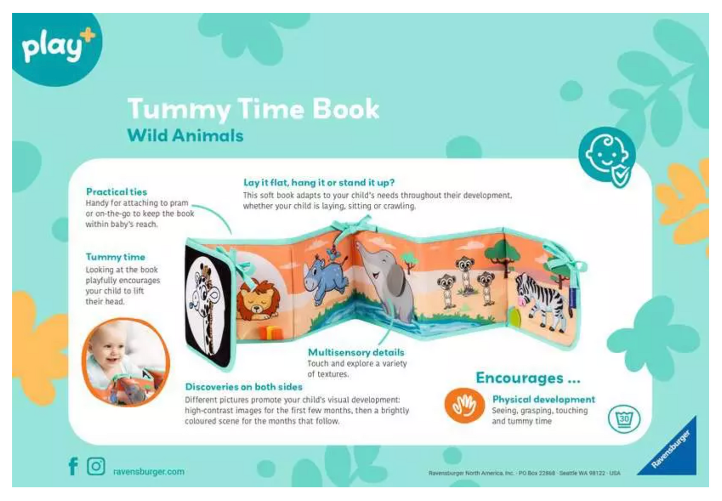 Tummy Time Book: Wild Animals