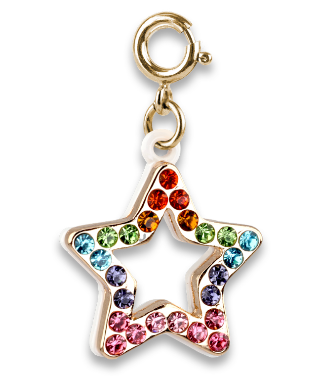 Gold Rainbow Sparkle Star Charm