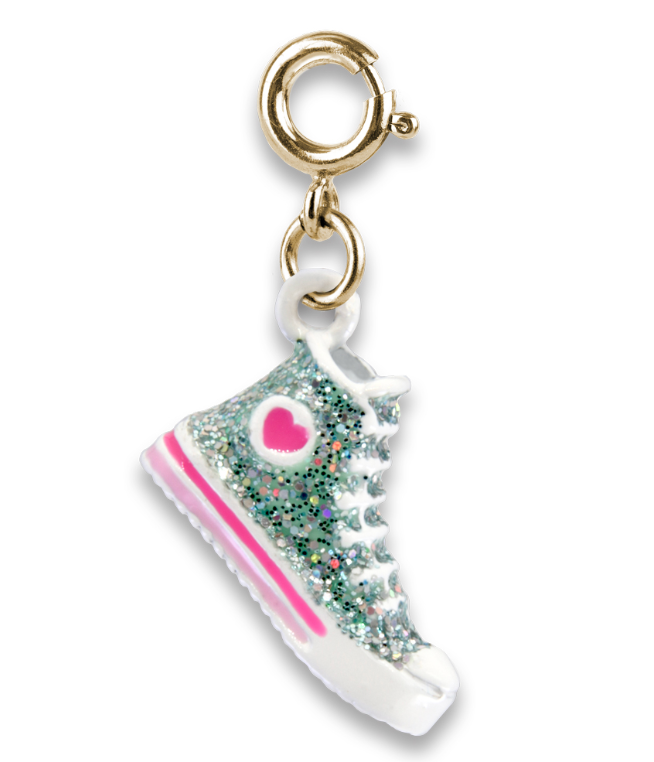 Gold Glitter Hightop Sneaker Charm