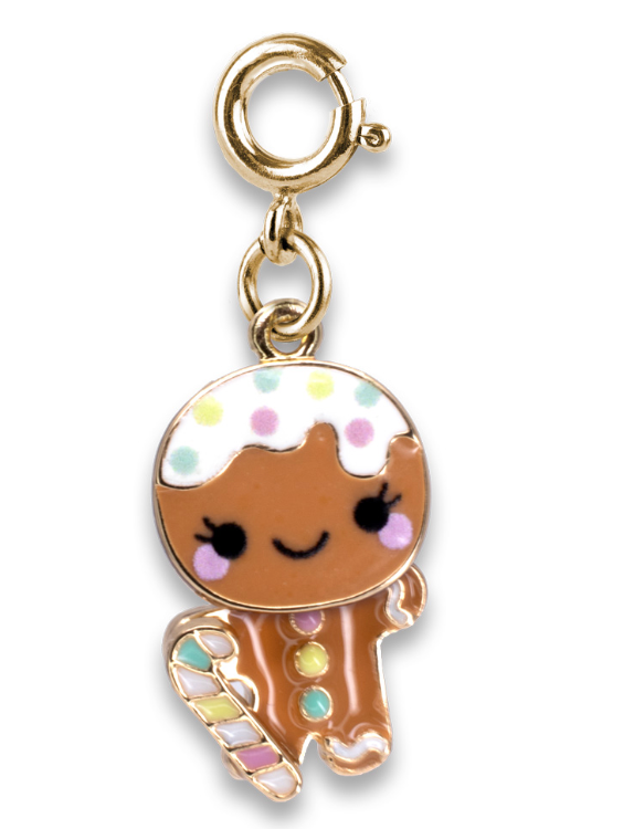 Gold Swivel Gingerbread Man Charm