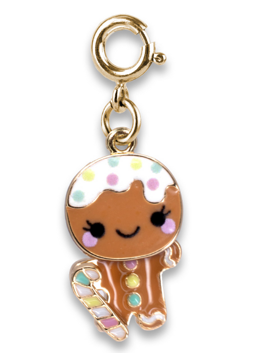 Gold Swivel Gingerbread Man Charm
