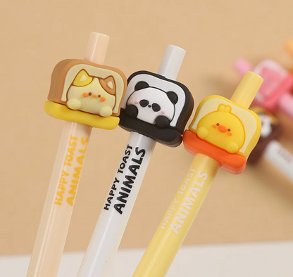 Happy Toast Animals Retractable Gel Pen