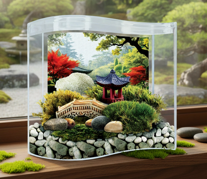 Bonsai Moss & Rock Garden Wave Terrarium