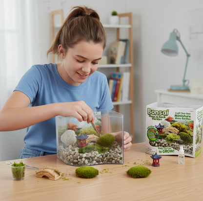 Bonsai Moss & Rock Garden Wave Terrarium