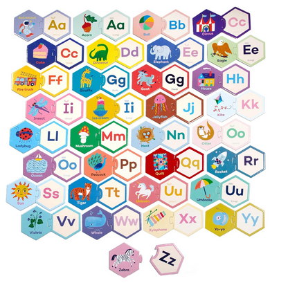 Alphabet Hexagon Puzzle Pairs